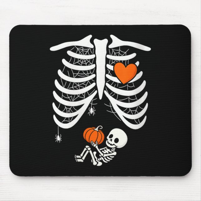 Womens Skeleton Baby Pregnant Xray Rib Cage For Fa Mouse Pad (Front)