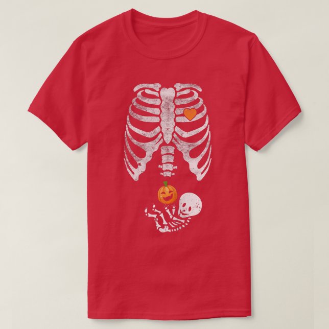 Womens Skeleton Baby Pregnant Xray Rib Cage for Fa T-Shirt (Design Front)