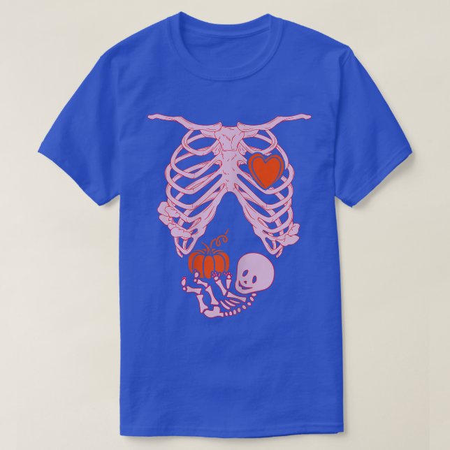 Womens Skeleton Baby Pregnant Xray Rib Cage for Fa T-Shirt (Design Front)