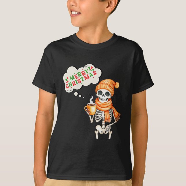 Womens Skeleton Speak Merry Christmas Waer F And H T-Shirt (Front)