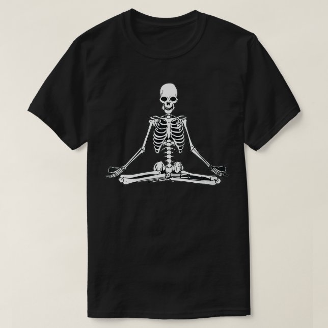Womens Skeleton Yoga Pose Meditation Gothic Cool S T-Shirt (Design Front)