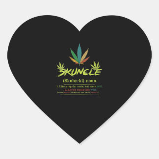 Womens Skuncle Definition Weed Smoking Uncle Funny Heart Sticker