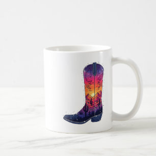 Womens Sky Cowgirl Boot Desert Sunset Dreamers Boh Coffee Mug