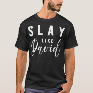 Womens Slay Like David Christian VNeck T-Shirt