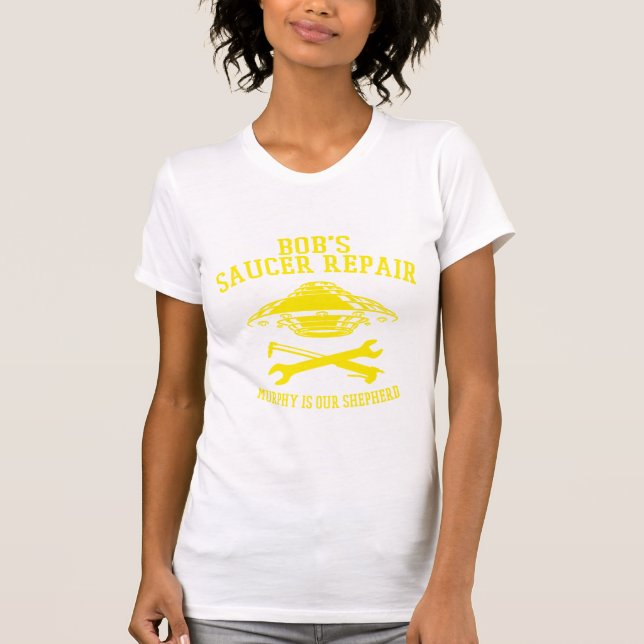 women's slim fit t-shirt yellow BSR logo (Front)