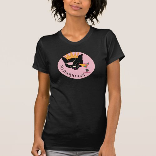 Womens Slim_Fit_Tee No Judgment Cat with Tiara T_Shirt
