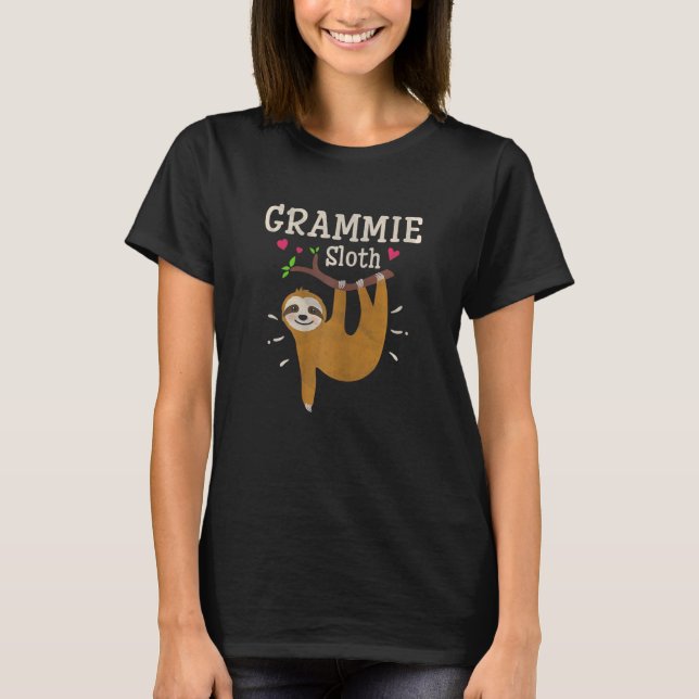 Womens   Sloth Graphic Humor Zoo Animal   Grammie T-Shirt (Front)