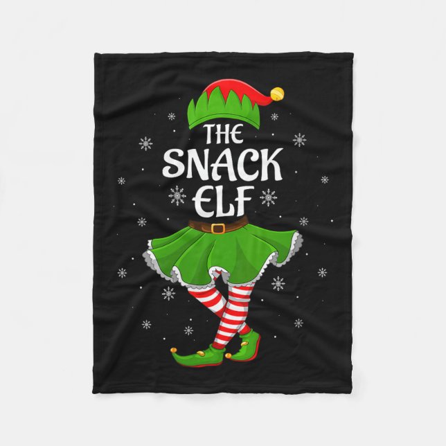 Womens Snack Elf Christmas Family Girls Women Elf  Fleece Blanket (Front)