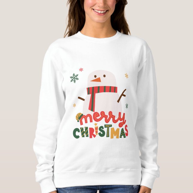 Women's snowman Christmas Shirt (Front)
