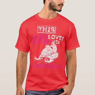 Womens Snowmobile Girl  T-Shirt