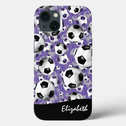 Womens Soccer Ball pattern iPhone 13 Case