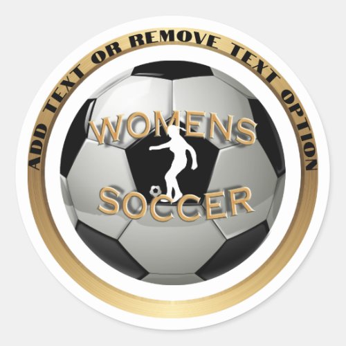 Womens Soccer Ball Sports Classic Round Sticker