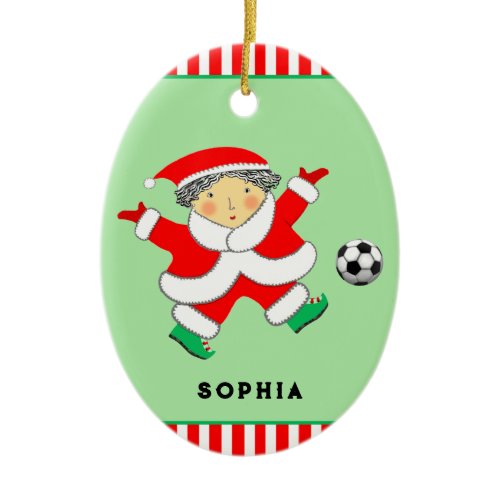 Women's Soccer Christmas Collectible Ceramic Ornament