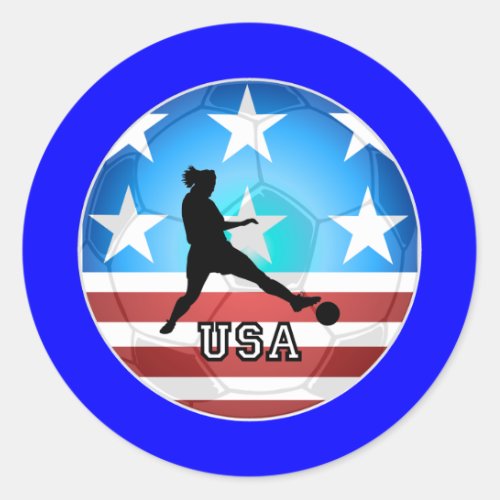 womens soccer classic round sticker