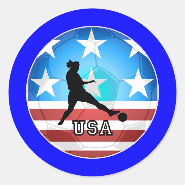 womens soccer classic round sticker (Front)
