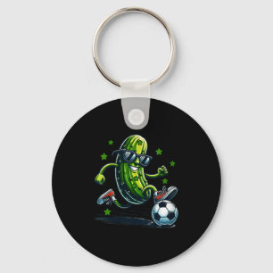 Womens soccer funny pickle with sunglasses for keychain