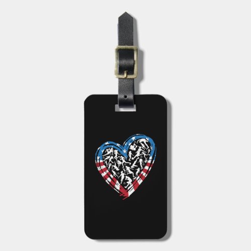 Womens Soccer Heart _ USA American Flag Luggage Tag