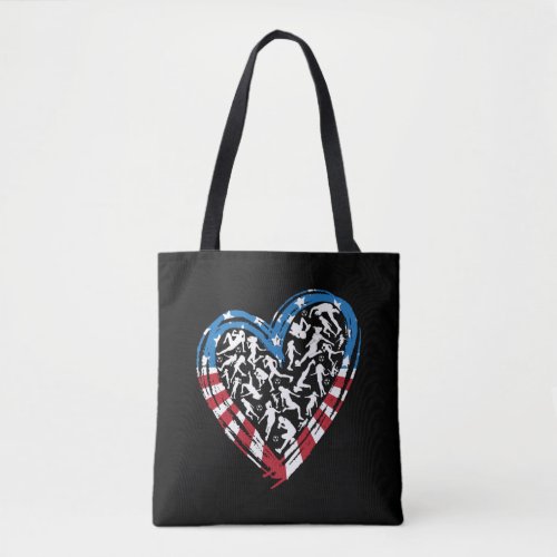 Womens Soccer Heart _ USA American Flag Tote Bag