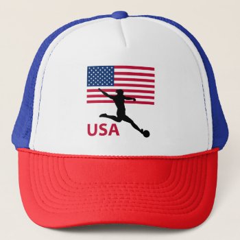 Womens Soccer Usa Trucker Hat by worldwidesoccer at Zazzle