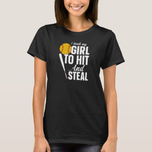 Womens Softball Mama I Teach My Girl To Hit And St T-Shirt