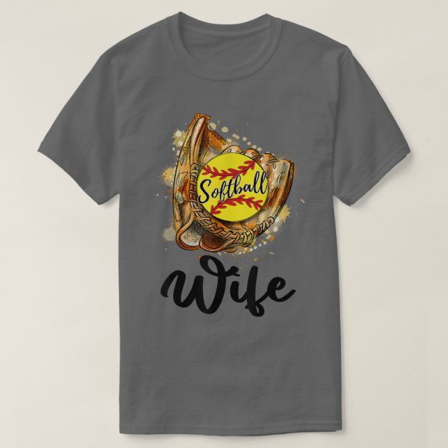 Womens Softball Wife  T-Shirt (Design Front)
