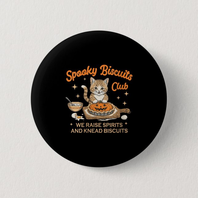 Womens Soky Biscuits Club Halloween Baking Bakery  Button (Front)