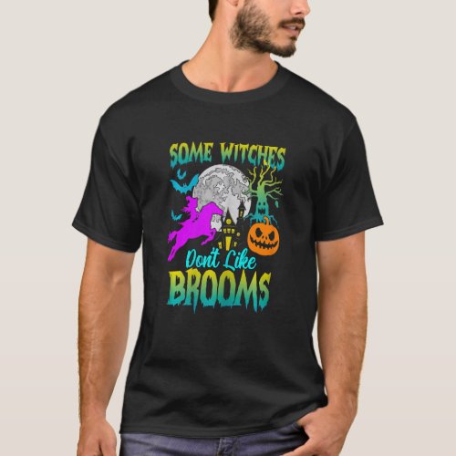 Womens Some Witches Dont Like Brooms Silhouette H T_Shirt
