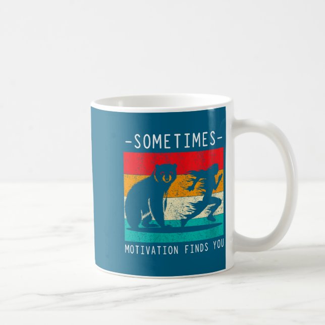 Womens Sometimes Motivation Finds You Funny Quote  Coffee Mug (Right)