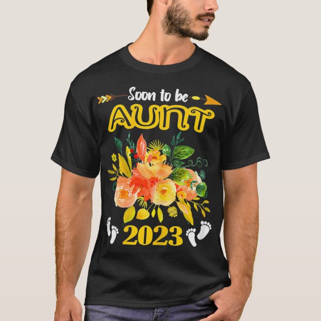 Womens Soon To Be Aunt Est 2023 Pregnancy auntie s T-Shirt (Front)