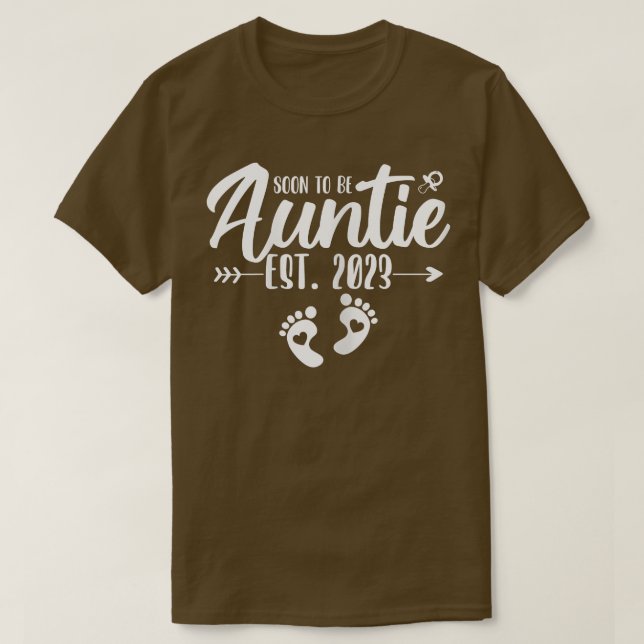 Womens Soon to be Auntie 2023 Pregnancy Announceme T-Shirt (Design Front)