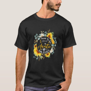Womens Soon To Be Auntie 2023 Sunflower New Aunti T-Shirt