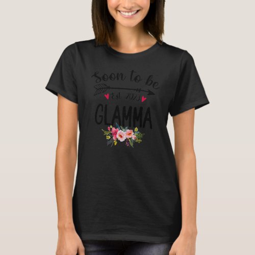 Womens Soon To Be Glamma 2023 Mothers Day First T_Shirt