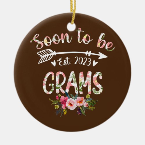 Womens Soon to be Grams 2023 Mothers Day First Ceramic Ornament