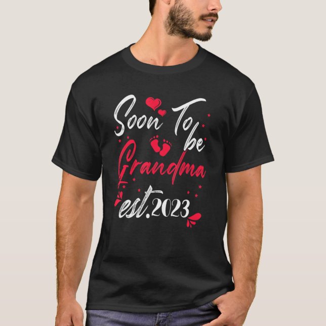 Womens Soon To Be Grandma 2023 of a Baby Girl T-Shirt (Front)