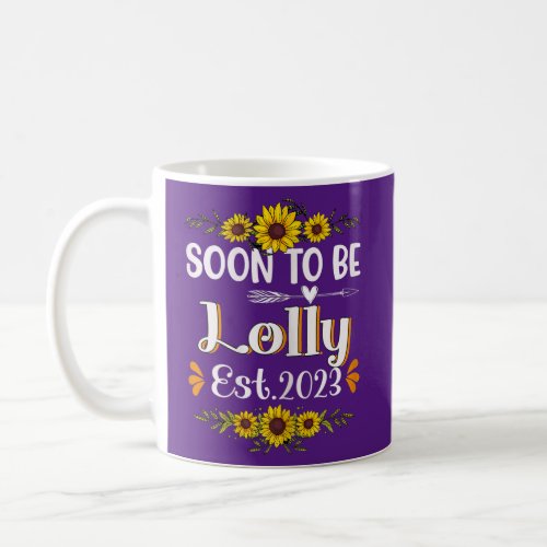 Womens Soon To Be Lolly Est 2023 Pregnancy Coffee Mug