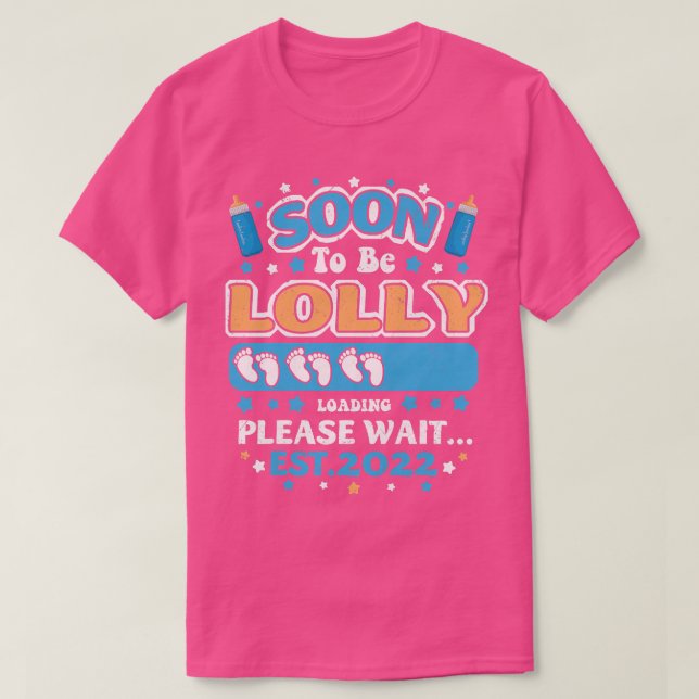Womens Soon To Be Lolly Grandma Loading EST 2022 F T-Shirt (Design Front)