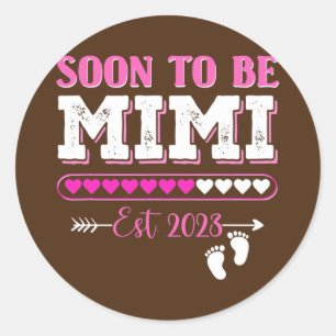 Womens Soon To Be Mimi Est 2023 New Mom Classic Round Sticker