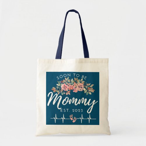 Womens Soon To Be Mommy Est 2023 Pregnancy Mom Tote Bag