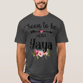 Womens Soon to be Yaya 2023 Mother's Day First Tim T-Shirt