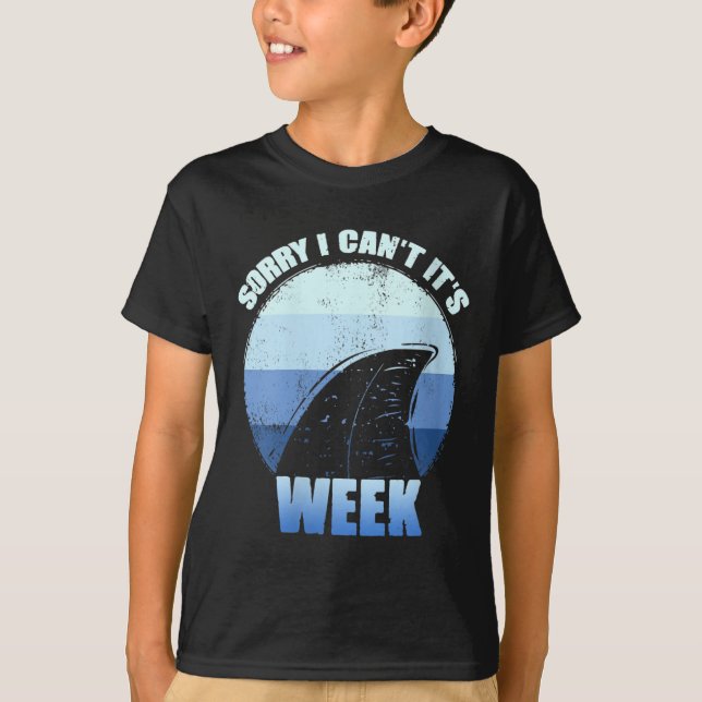 Womens Sorry I Can't It's Week Funny Shark Gift V- T-Shirt (Front)
