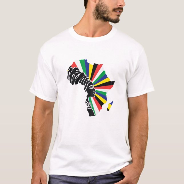 Womens South African Flag Africa Map Ethnic Herita T-Shirt (Front)
