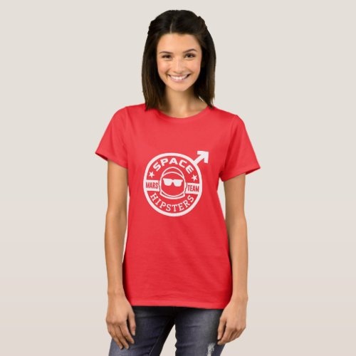 Womens Space Hipsters Mars Team T_shirt