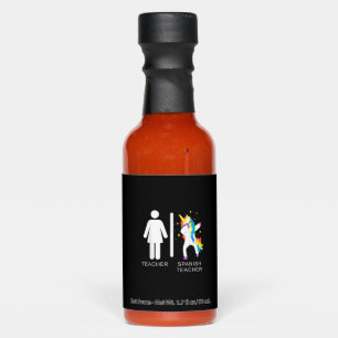 Womens Spanish Teacher Unicorn Dabbing funny spani Hot Sauces