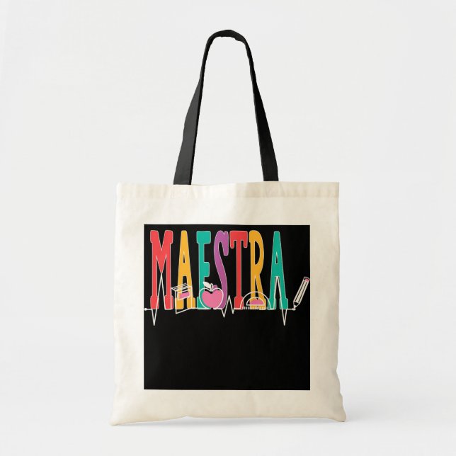 Womens Spanish Teacher Vibe Regalos Para Maestra Tote Bag (Front)