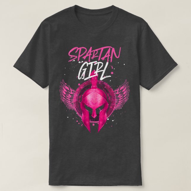 Womens Spartan Girl Helmet Sparta Woman Workout Gy T-Shirt (Design Front)