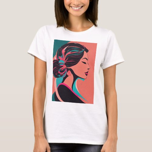 womens special style silhouette t_shirt 