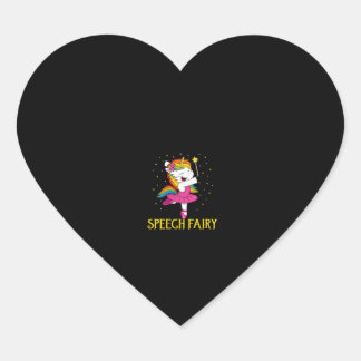 Womens Speech Fairy Funny Unicorn V-Neck T-Shirt Heart Sticker