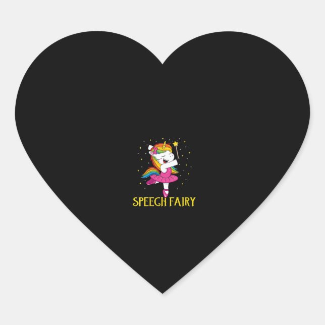 Womens Speech Fairy Funny Unicorn V-Neck T-Shirt Heart Sticker (Front)