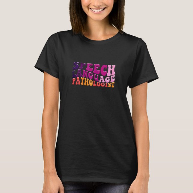 Womens Speech Language Pathologist Boho Retro Spee T-Shirt (Front)