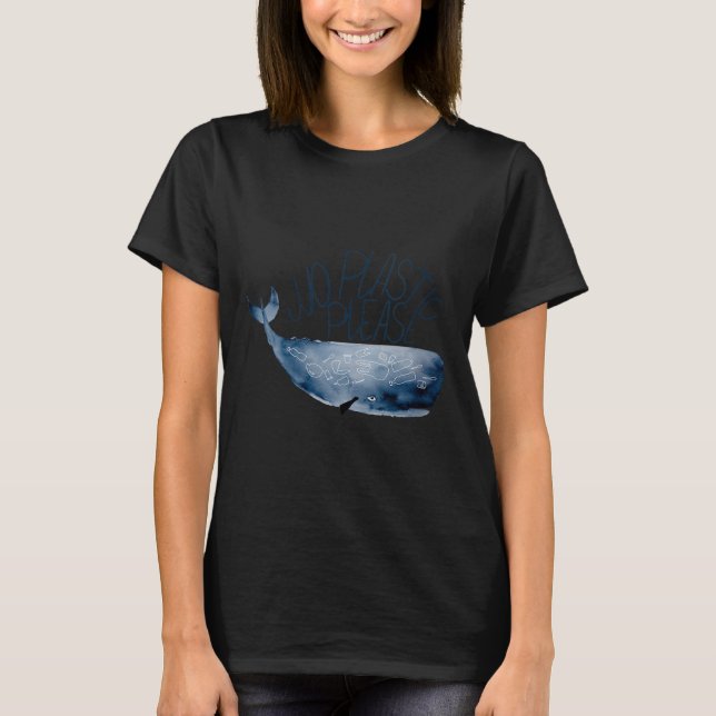 Womens Sperm Whale For Environmental Protection V T-Shirt (Front)